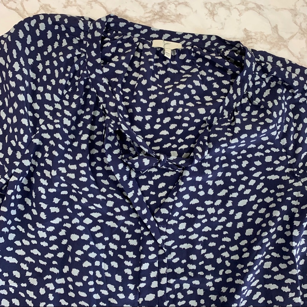 Joie Madera Split Neck Button Down Silk Blouse - image 3